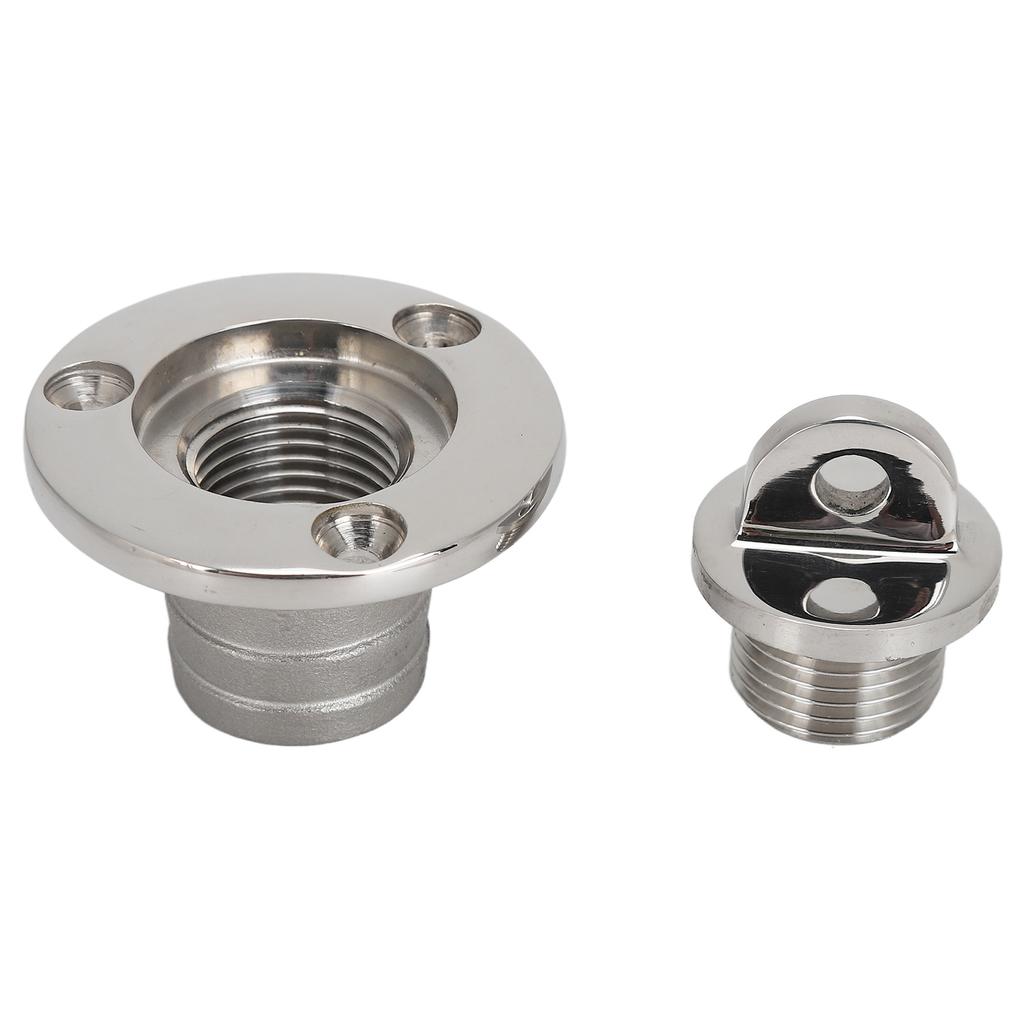Garboard Drain Plug 25mm Round Drainer Stainless Steel Draining Port for Boat Ship