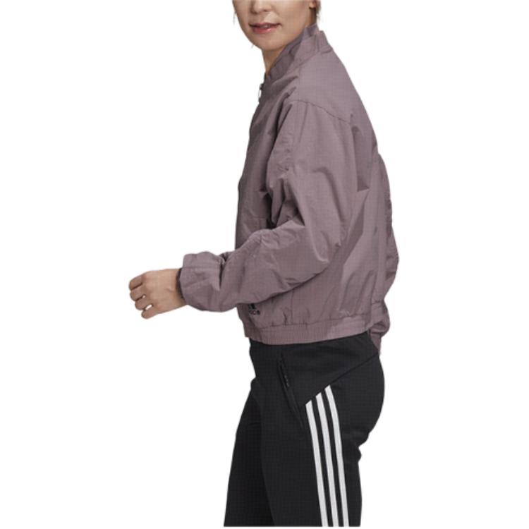 Adidas FW20 Womens Bomber Breathable Outdoor Long Sleeve Jacket Women Jacket Purple FL1836