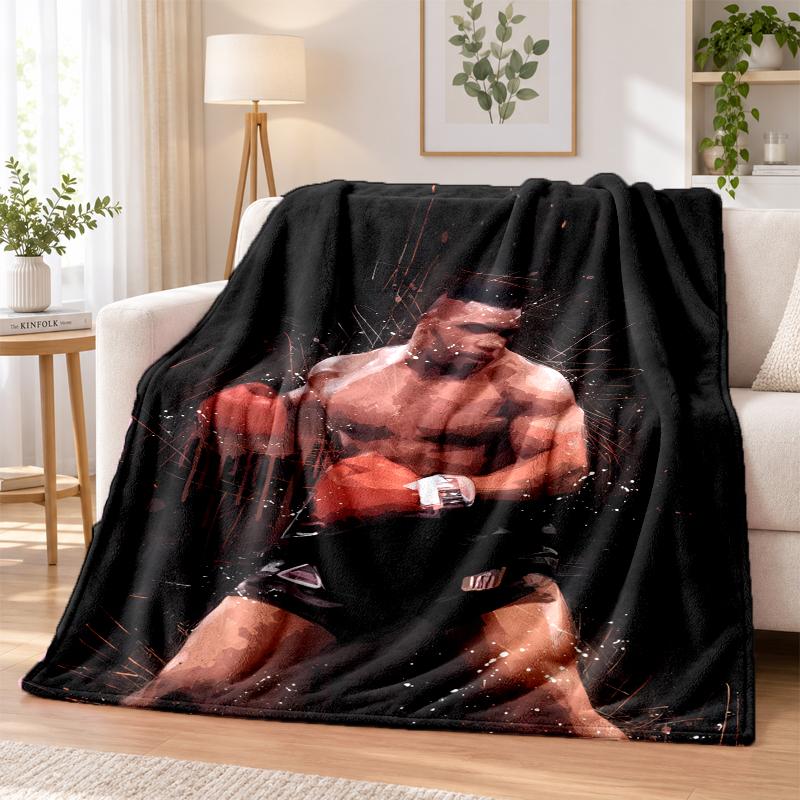 Mike Tyson Flannel Throw Blanket Soft Warm Cozy For Sofa Bed Indoor Home Bedroom Use