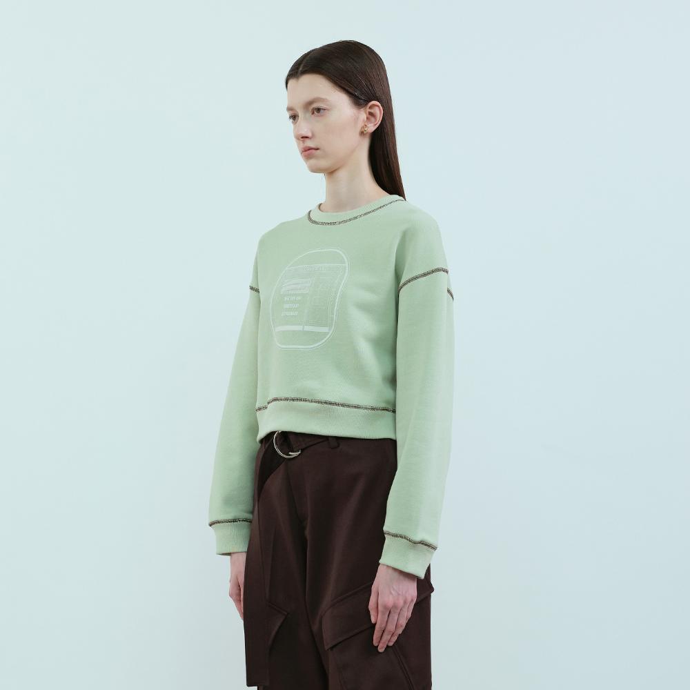 Munseuwodeu Mint Studio Crop Sweatshirt