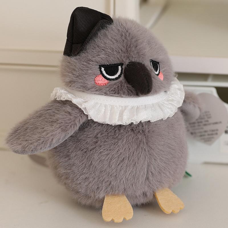 13cm Cute Simulation Bird Plush Doll Pendant Cartoon Round Bird Can Be Fixed Standing On The Shoulder Plush Toy Gift For Child