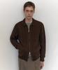 Aran Cable Collared Knit Zip-Up [Brown]