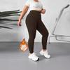 Women's High Waist Embroidered Thermal Fleece Lined Leggings Winter Warm High Stretch Skinny Yoga Pants
