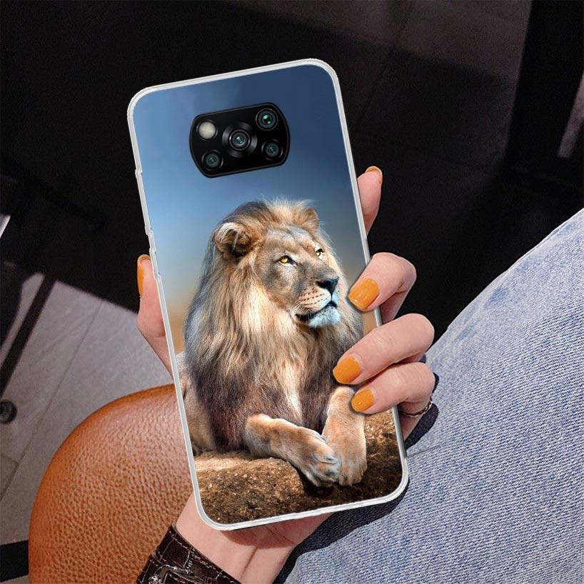 Lion Alpha Male Cub Phnoe Case for Xiaomi Poco X5 X6 X7 Pro X4 Gt F7 Ultra M8 M7 Redmi 15C 15 13C 13 12C 12 Unique Cover Coque P