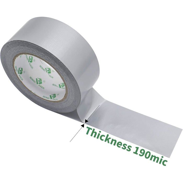 BOMEI PACK Unil - Grey Cloth Adhesive Tape, Heavy Duty Duct Tape 3 Rolls 50 Mm X 50 M for Repair Work, Fixatio172