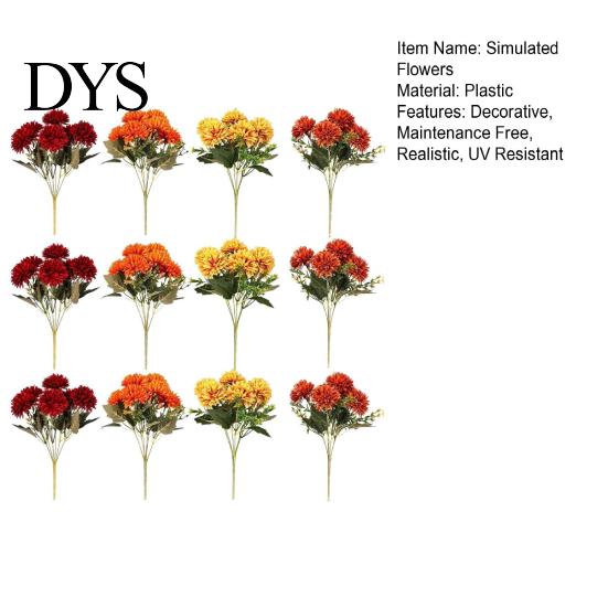 Vivid Artificial Flowers for Events Mums Outdoor, UV Resistant Fake Fall Chrysanthemums Decorative Plastic Dining Table Marigold Plant, Autumn Floral