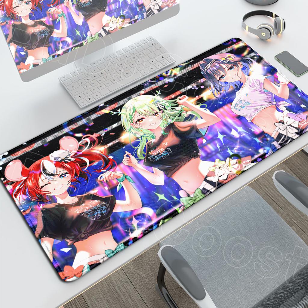 Kawaii Desktop Mouse Pads XXL PC Gaming Accessories Large Anime Carpet Non-slip Computer Game Hololive Ceres Fauna Keyboard Mats