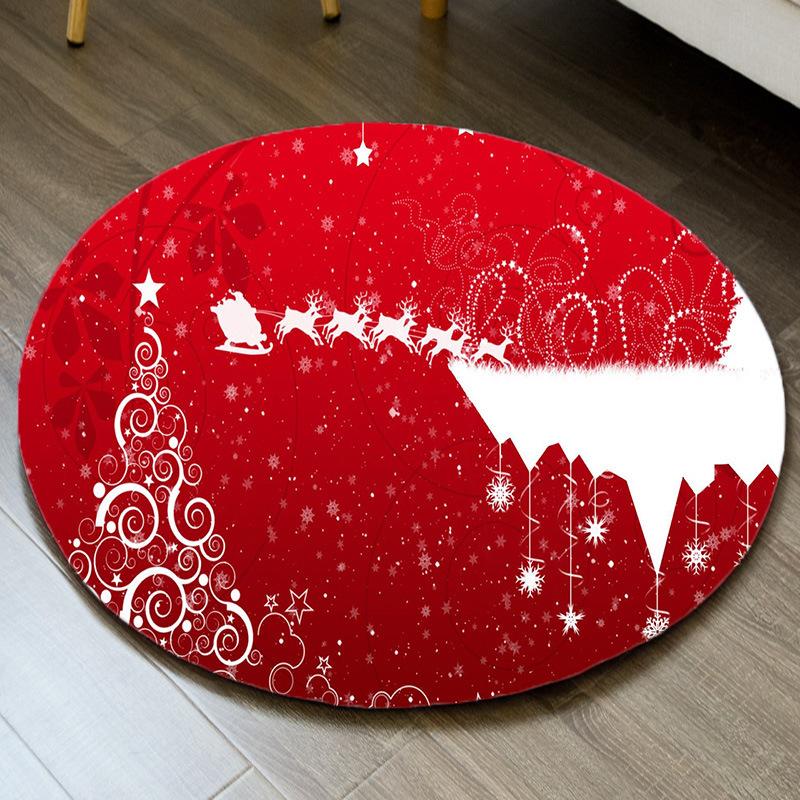 Christmas Carpet Santa Claus Reindeer Print Carpet Living Room Anti Slip Mat Family Christmas Party Decoration New Year Gifts