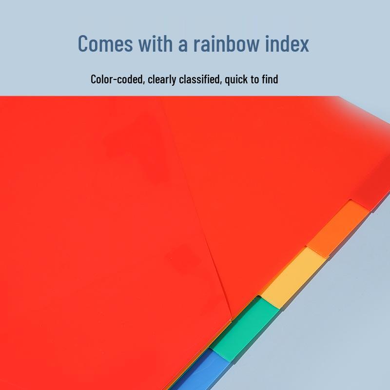 Colorful Refillable Loose-leaf Folder with 6 Classification Index Pages and 3-Hole Divider Pages, US Size