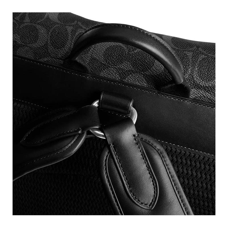 COACH Hitch 31 Letter Logo Coated Canvas Backpack Large Men's Black