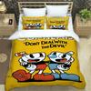 Cuphead Cartoon Printed Bedding Sets Exquisite Bed Supplies Set Duvet Cover Bed Comforter Set Bedding Set Luxury Birthday Gift