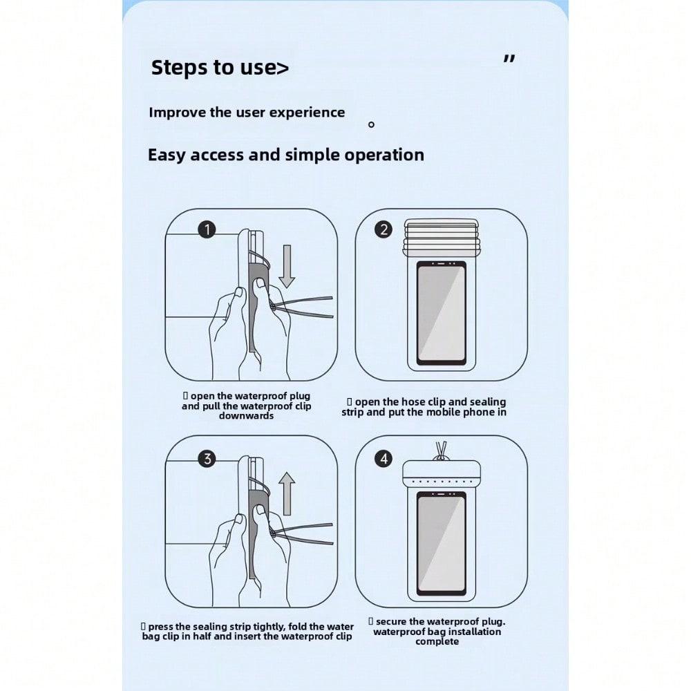 Mobile Phone Waterproof Bag Can Touch The Screen To Take Pictures, Transparent Sealing Cover