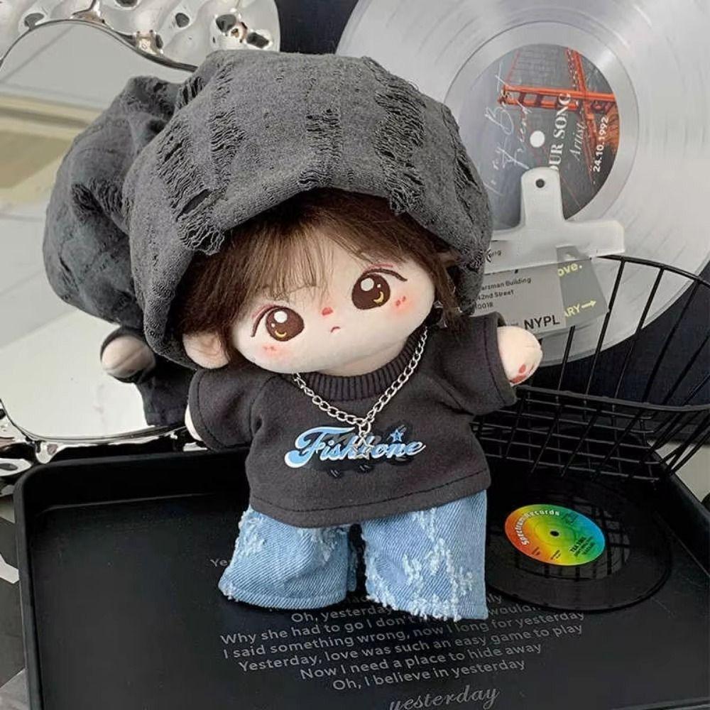 Street Style 20cm Cotton Doll Clothes Hoodie Plush Doll Clothes Idol Doll Clothes  20cm Cotton Doll