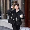 2025 winter new cotton jacket stand-up collar short versatile Korean loose padded jacket women's padded jacket foreign slimming jacket