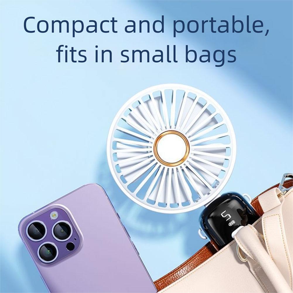 Compact Outdoor Handheld Fan With Battery Indicator Powerful Yet Quiet Operation Mini Fan For Commuting Comfort