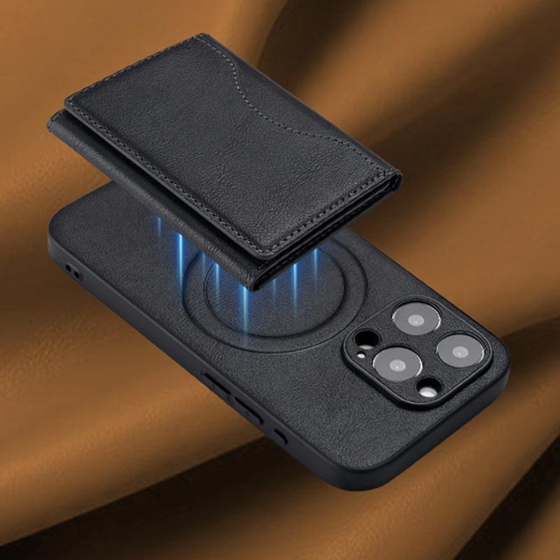 1 Stück PU-Leder Kartenetui Magsafe Kartenhalter Geldbörse Für Telefon 16 15 12 13 14 Pro Max Plus Mini Dreifach faltbar Magnetische Handy-Geldbörse