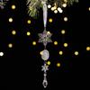 Christmas Tree Crystal Decoration Iridescent Clear Acrylic Snowflake Hanging Ornaments with Drop Pendants for Xmas Tree Winter Party Decoration
