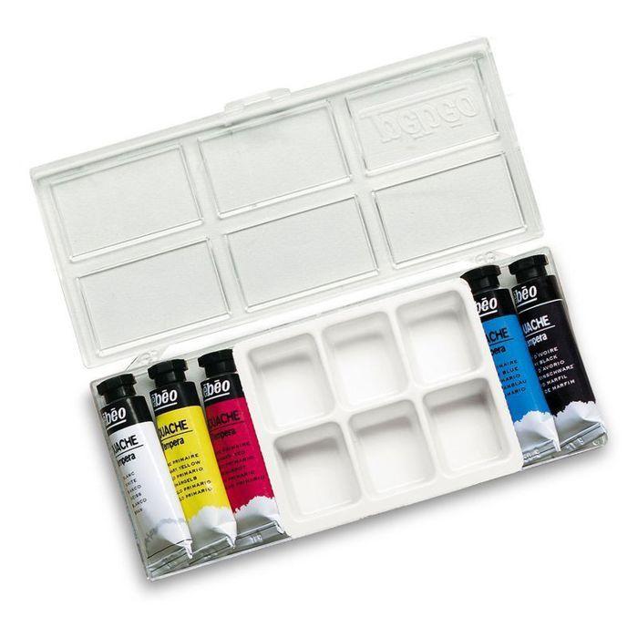 Boite Gouache 5 Tubes 10 Ml Couleurs Primaires + 1 Palette