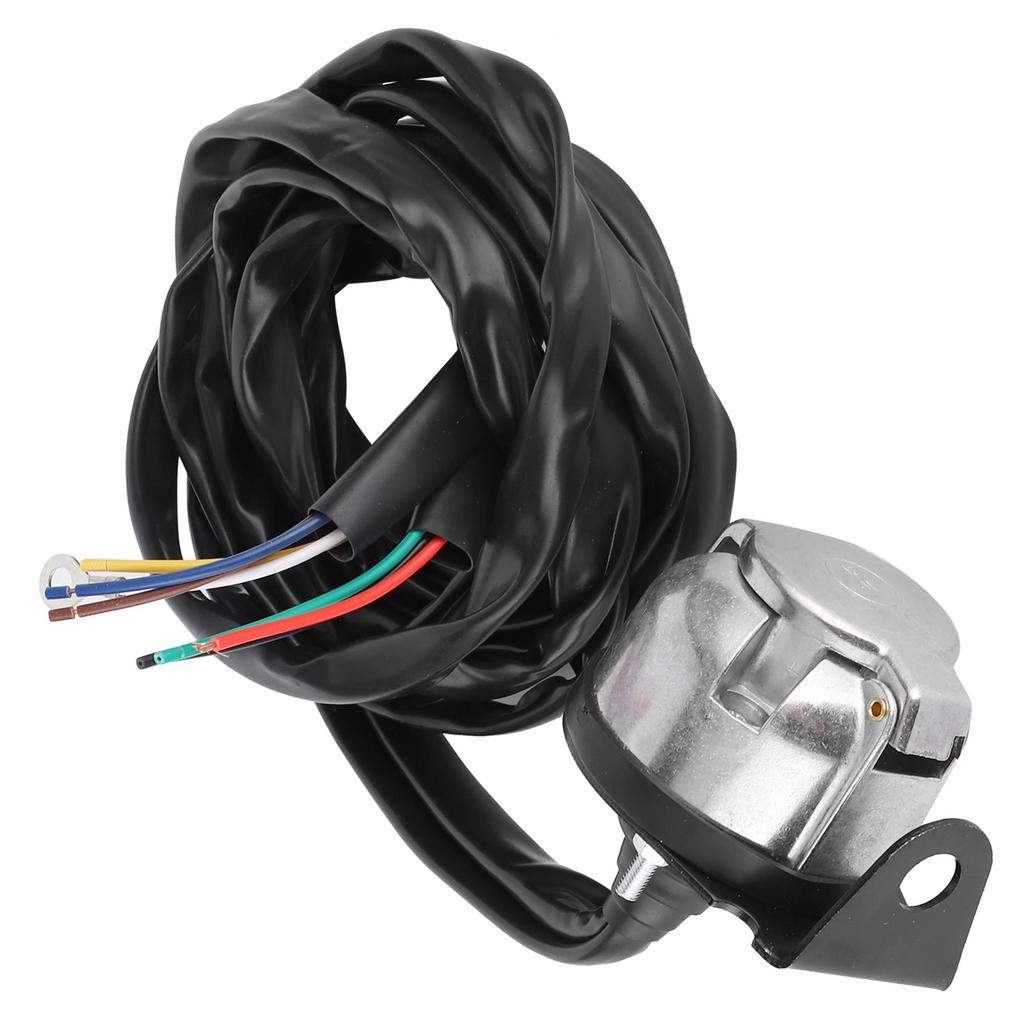 7 Pin European Trailer Connector Socket Wiring Plug 2m Cable for Commercial Vehicles Semi Trailers