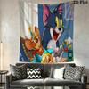 Tom Jerry Whimsical Adventure Tapestry Wallmounted Background Cloth Atmospheric Background Cloth Wall Decoration Background Wall Hanging Cloth
