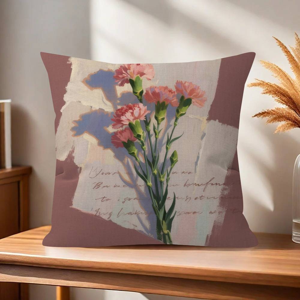Vintage Floral Art Flower  Pillowcases Home Bedding Decorative Pillow Cover Wedding Super Soft Pillow Case