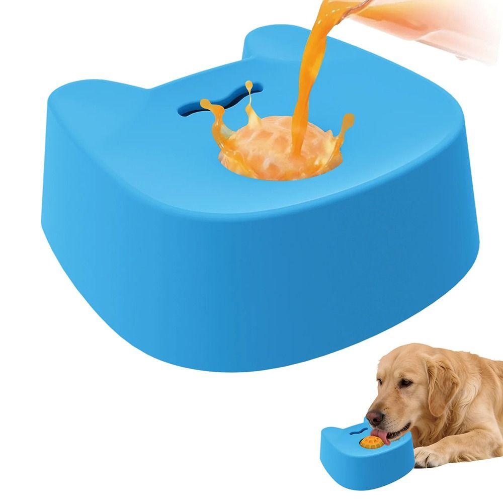 With Rolling Ball Slow Feeder Dog Bowl Anti Slip Water Treat Lick Toy Dog Lick Bowl for Wet Food