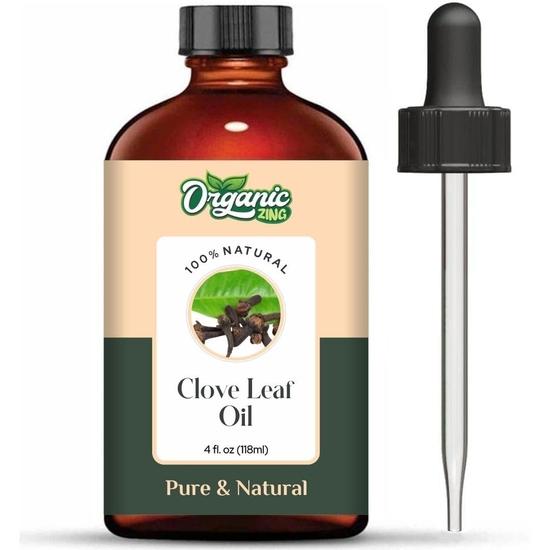Organic Zing Clove Leaf (Syzygium Aromaticum) Oil | Pure & Natural Essential Oil for Skincare, Hair Care, Aroma & Diffuser - 118ml/3.99fl Oz