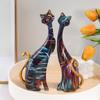 Creative Watercolor Couple Cat Sculpture Resin Material Home Decorative Artwork Bedroom Living Room Entrance Hallway Figurine