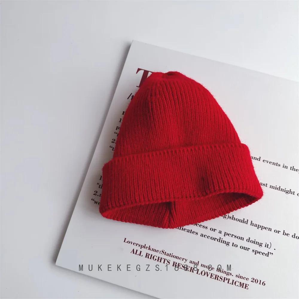 Kids Beanie Solid Color Knitted Baby Winter Hats For Children Warm Crochet Boys Girls Hat Toddler Cap Baby Bonnet Gorras Gorro