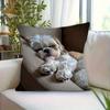 Cute Sleeping Dog Cushion Cover Shih Tzu Puppy Print Decorative Pillow Case Realistic Pet Art Home Sofa Living Room BedroomDecor