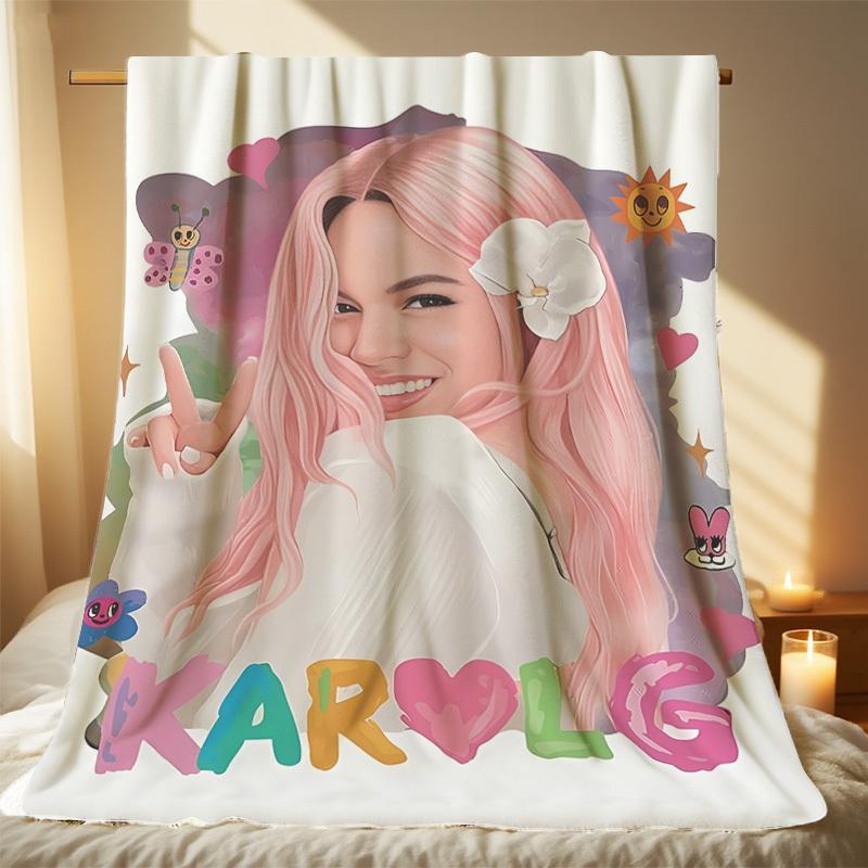 1Pc Of The  New Style Carly G Colorful Anime Printed Blanket, Suitable For All Seasons As A Gift Blanket That Can Be Used As
