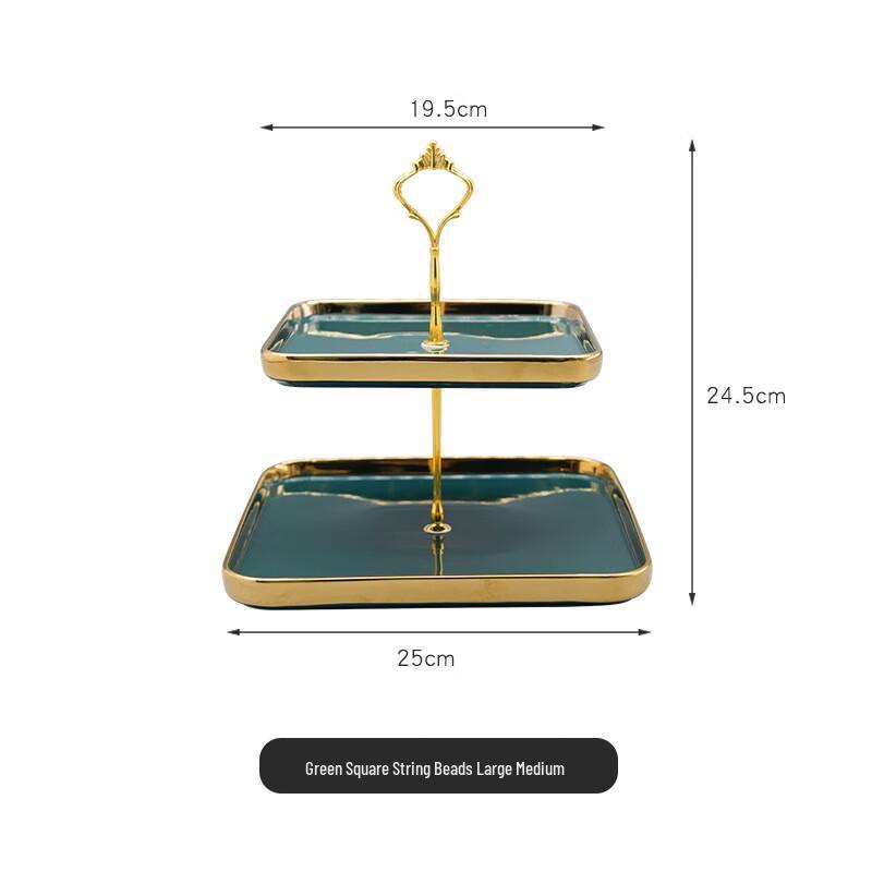 Gold-Rimmed Ceramic Cake & Dessert Stand