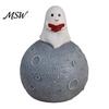 Unique Holiday Gift Cute Ghost Reading Book Ornament, Luminous Resin Figurine, Handmade Craft Night Light for Halloween Home Desktop Decoration