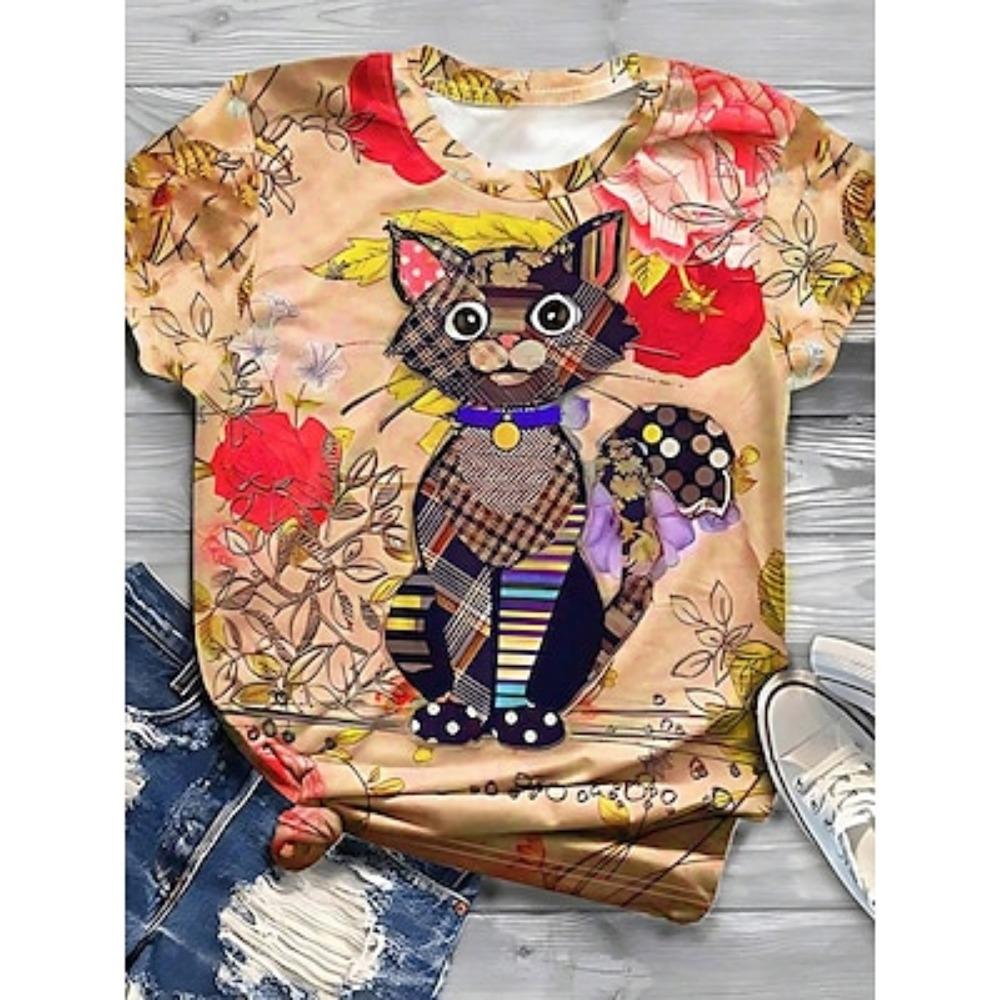 

Женская футболка с принтом, повседневная, с коротким рукавом, синяя, летняя 2XL