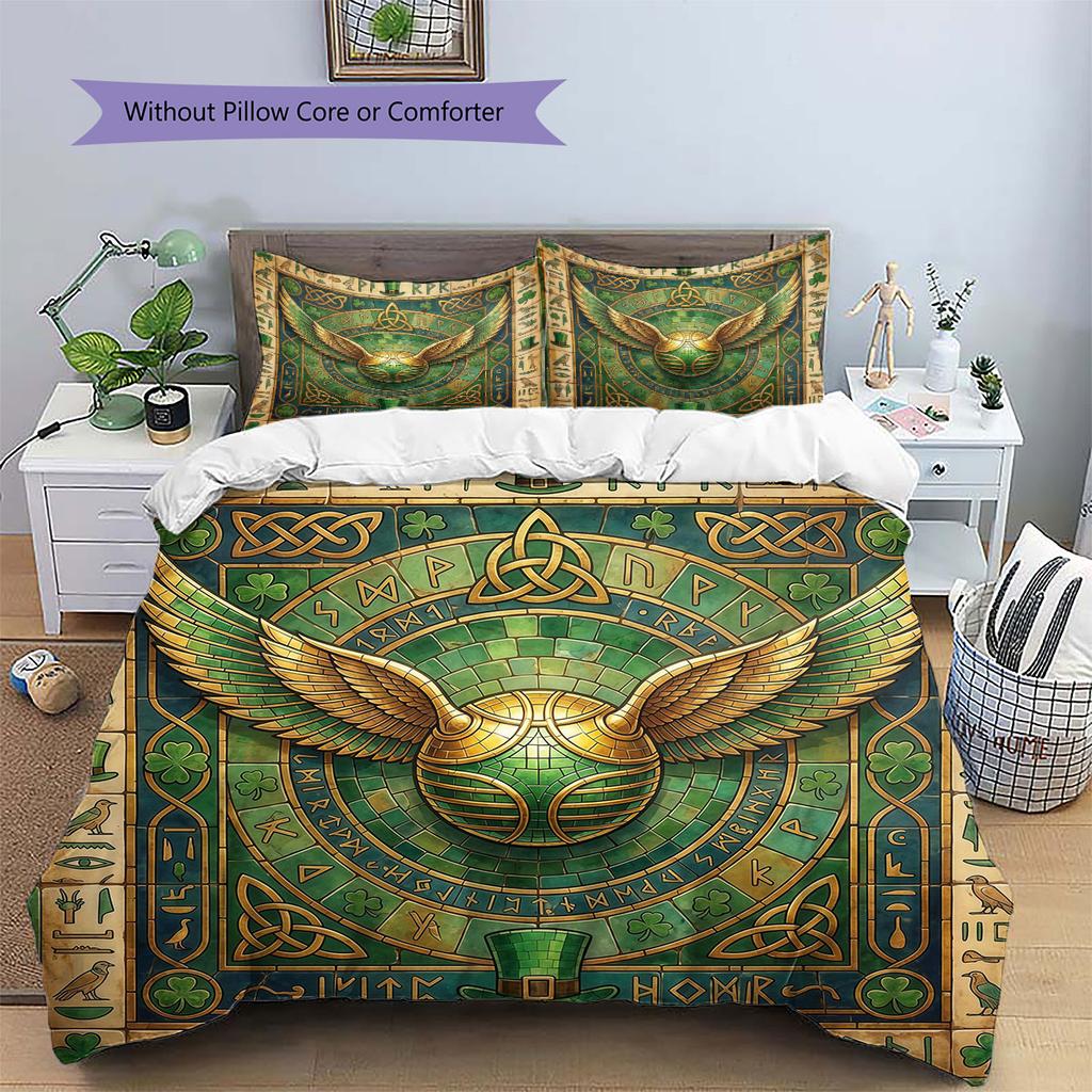 Legendary Mural Pattern Bedding Quilt Set Quilt Cover Pillowcase Home Decoration Birthday Gift (1 * Duvet Cover + 2 * Pillowcase, Without Core)