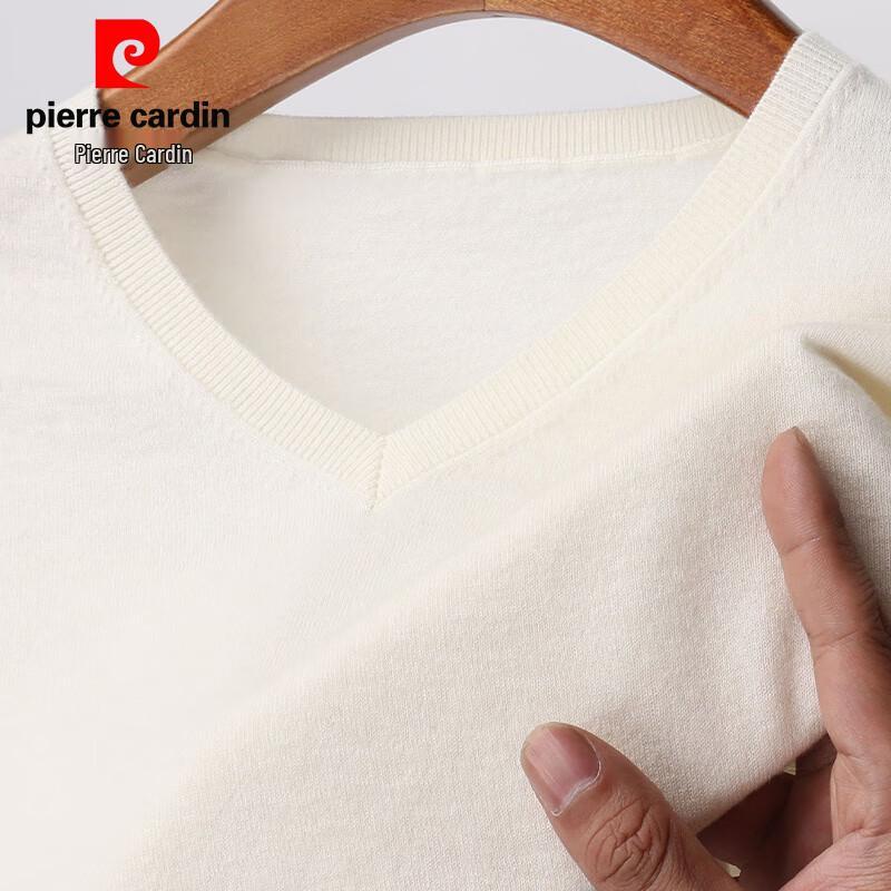 Pierre Cardin Men's 100% Wool V-Neck 3/4 Sleeve Sweater