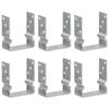 Fence Posts 6 Pcs Silver 12x6x15 Cm Galvanized Steel