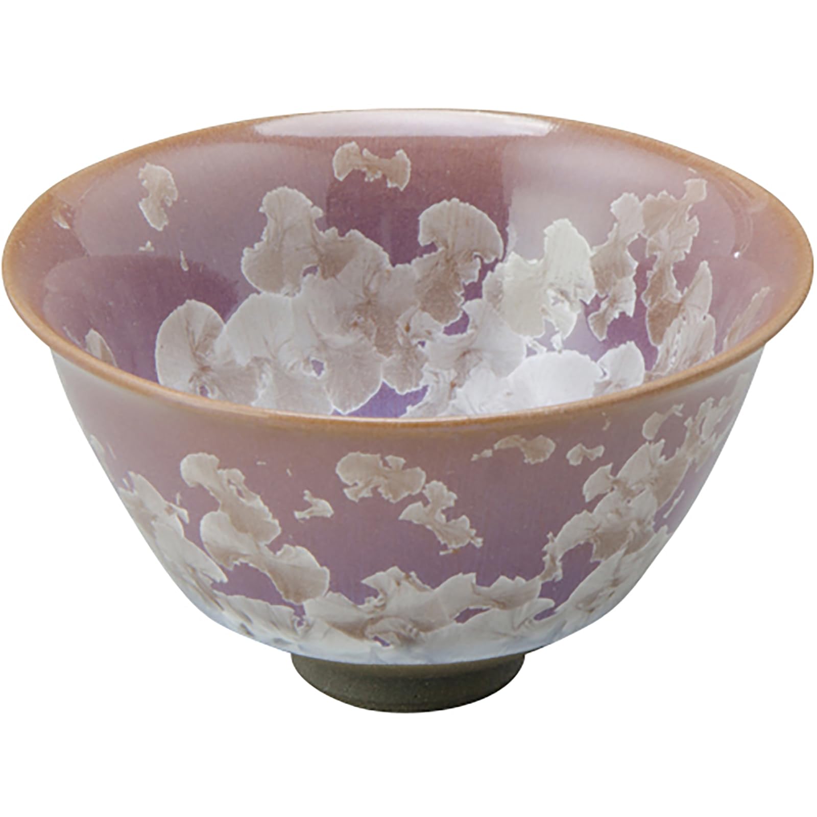 Kyoto ware sake cup approximately 9cm in with a floral crystal design in light wisteria Made in KTA870 ware/Kiyomizu (guinomi), size, purple. Japan. фиолетовый