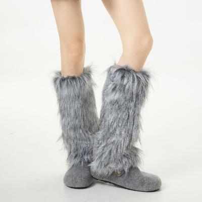Faux Fur Leg Warmers Women Girls Furry Boot Covers Fuzzy Shoes Cuff Cover Cozy Winter Calf Warmers for Parties Street Wear