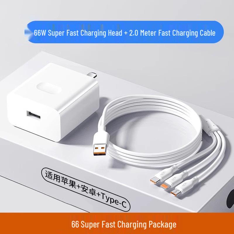 Universal Fast Charge 3-in-1 Multi-Port Cable: Type-C, Android, 3-Head