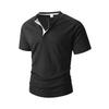 Men's Casual Lightweight Raglan Sleeve Henley Shirt Soft Breathable Fabric Short Sleeve Summer Top Comfortable Fit
