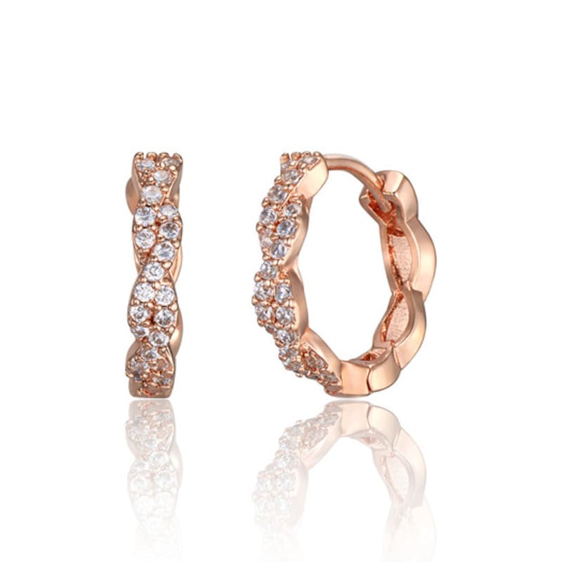 GEIGER Jewelry 18K Cubic Twist One-Touch Earrings (Gold Pin) GI8KPEE060