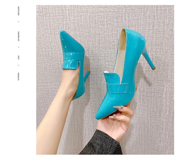 35-42 Women Shoes Pointed Toe Pumps Patent Leather Dress High Heels Boat Shoes Wedding Shoes