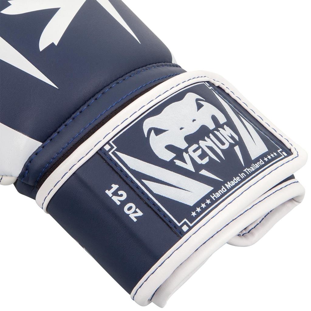 VENUM Elite Boxing Gloves (Navy Blue/White) (14oz)