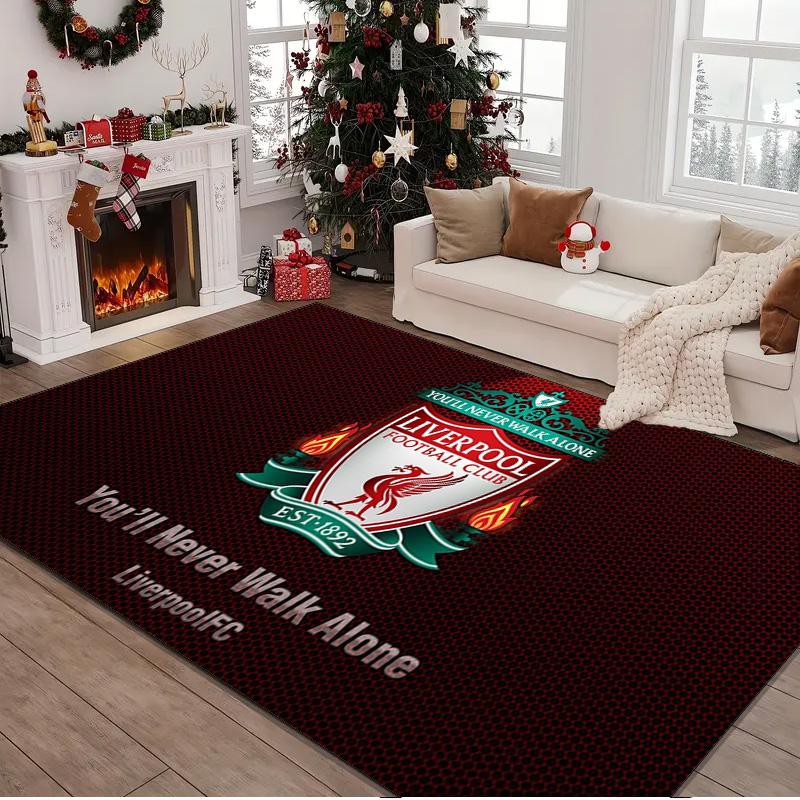 1PC rug Football Liverpool Crest Carpet, Chair Rug,Area Rug for Office Bedroom living rooms bedroom, Doormat decor Christmas fan gifts
