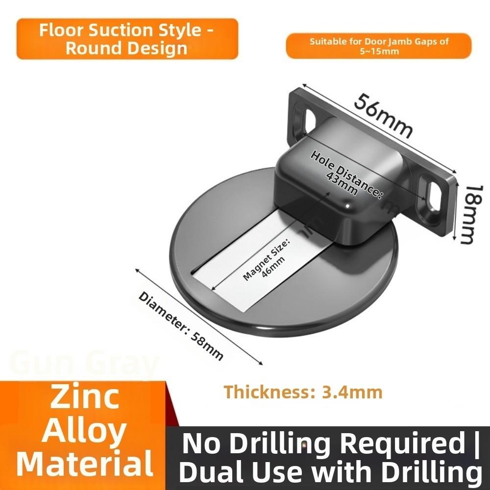 New No-drill Door Catch Floor-mounted Silent Magnetic Anti-collision Door Catcher Concealed Door Top
