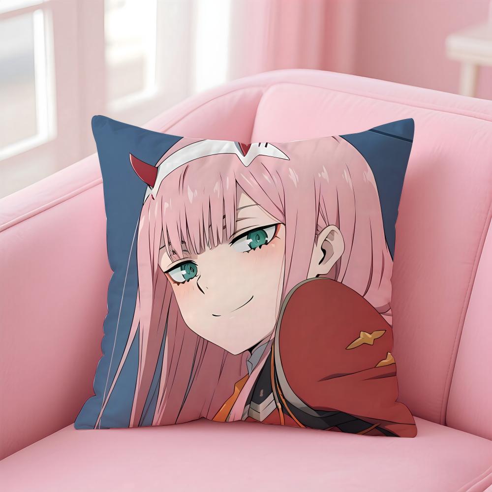 D-DARLING in the F-FRANXX Anime Cushion Cover Home & Car Multi-Scene Pillow Cover - Reversible, Soft & Durable for Daily Use