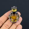 Natural Citrine Gemstone Handmade Copper Wire Wrap Gift Pendant 2.01" U1l50