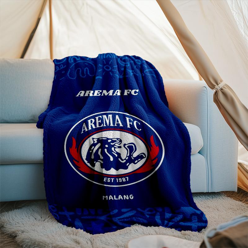 1PC Arema Football club Printed Soft Flannel Blanket Throw for Adult Bedroom Living Room Sofa Camping Travel Fan gifts Christmas Gifts