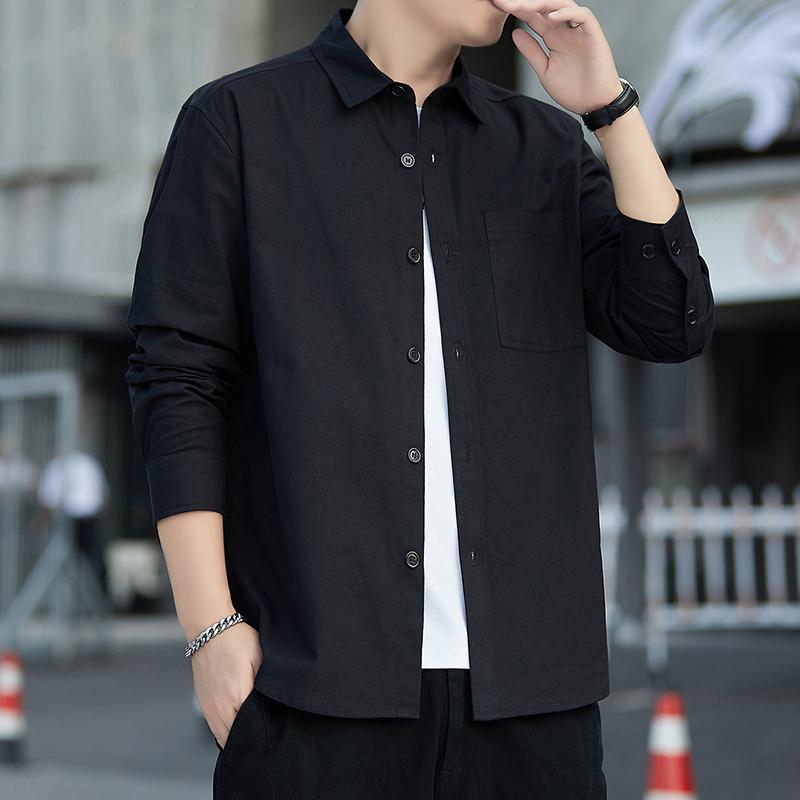Men's Long Sleeved Shirt Korean Casual Loose Shirt Men's Coat